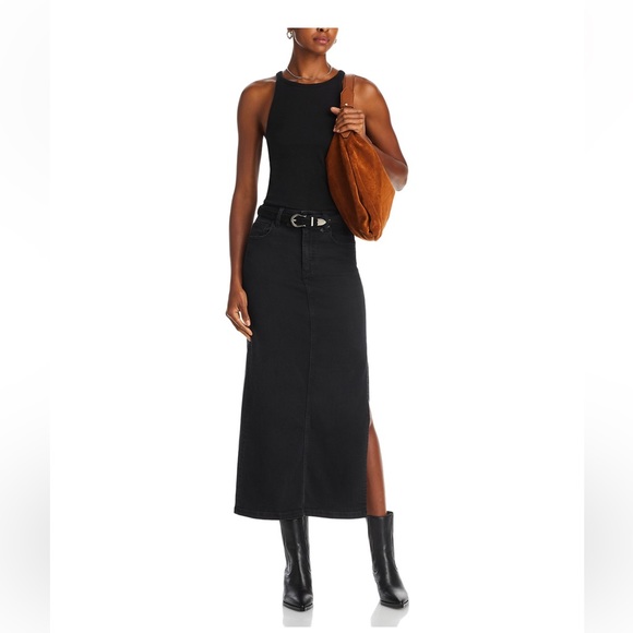 Bloomingdale’s Aqua Denim Skirt - Picture 1 of 8
